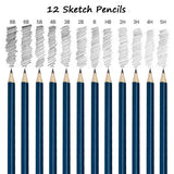 72pcs Professional Drawing Artist Kit Set Pencils and Sketch Charcoal Art Tools - Extra Image