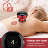 12 levels Electric Cupping Therapy Smart Scraping Massager Red Light Heating Body Slimming Red - Front View