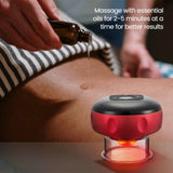 12 levels Electric Cupping Therapy Smart Scraping Massager Red Light Heating Body Slimming Red - Side View
