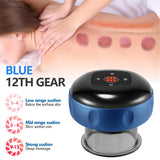12 levels Electric Cupping Therapy Smart Scraping Massager Red Light Heating Body Slimming Blue - Side View