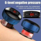12 levels Electric Cupping Therapy Smart Scraping Massager Red Light Heating Body Slimming Blue - Top-Down View