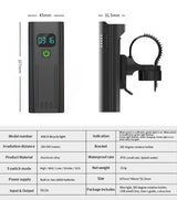 Waterproof Bike Light Set with Digital Battery Display Aluminum Alloy 360° Mount - Top-Down View
