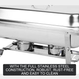 9L Chafing Dish Set Buffet Pan Bain Marie Bow Stainless Steel Food Warmer(1*9L) - Close-Up Angle