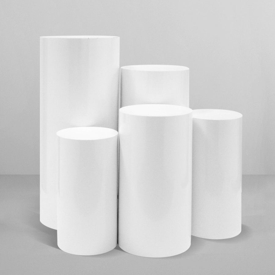 5pcs Metal Round Plinth Cylinder Pedestal Stand Wedding Decoration Cake Flower