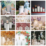 5pcs Metal Round Plinth Cylinder Pedestal Stand Wedding Decoration Cake Flower