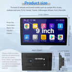 9" Car Radio 2 DIN GPS FM RDS WIFI w/ Rear Camera For Android Auto IOS CarPlay