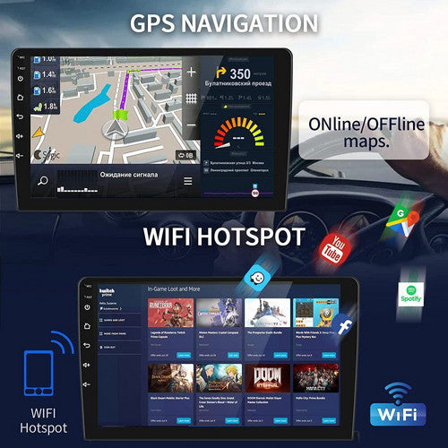9" Car Radio 2 DIN GPS FM RDS WIFI w/ Rear Camera For Android Auto IOS CarPlay