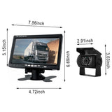 7'' Waterproof Monitor Reversing  Kit For Truck Caravan - Top-Down View