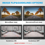 Wireless 4-Channel Split 7" Screen Monitor w/4 Reversing Camera Kit for Truck Trailer Bus