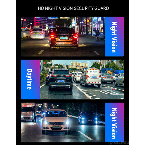 Wireless 4-Channel Split 7" Screen Monitor w/4 Reversing Camera Kit for Truck Trailer Bus