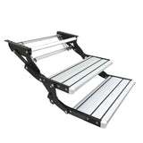 Aluminium Double Caravan Step Pull Out Folding Steps For Road RV Camper Trailer - Rear View