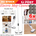Cordless electric spin mop floor scrubber with 6 microfiber pads