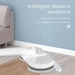 Cordless electric spin mop floor scrubber with 6 microfiber pads, grey microfiber pads