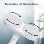 Cordless electric spin mop floor scrubber with 6 microfiber pads, USB charging line