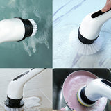 9in1 Electric Spin Scrubber Turbo Scrub Cleaning Brush Cordless Chargeable Tool - Top-Down View