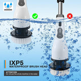 9in1 Electric Spin Scrubber Turbo Scrub Cleaning Brush Cordless Chargeable Tool - 45-Degree Angle