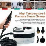 Steam Cleaner 3200W Portable Handheld High Pressure Steamer for Car Home Kitchen - 45-Degree Angle
