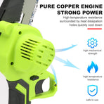 6" Mini Cordless Electric Chainsaw 2X Battery Powered Wood Cutter Rechargeable