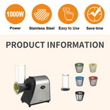 Electric Grater Vegetable Food Rotary Drum Grater Chopper Slicer - 45-Degree Angle