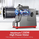 MAX 1200W Electric Cheese Grater Salad Maker With 5 Different Shapes of Blades AU - 45-Degree Angle