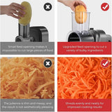 MAX 1200W Electric Cheese Grater Salad Maker With 5 Different Shapes of Blades AU - Rear View