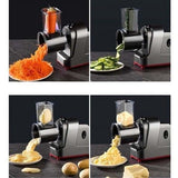 MAX 1200W Electric Cheese Grater Salad Maker With 5 Different Shapes of Blades AU - Low Angle