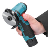 800W Mini Cordless Brushless Angle Grinder Cutting Tool W/ 2x Battery & Charger - 45-Degree Angle