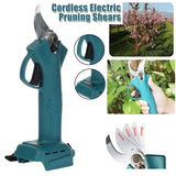 Cordless Electric Pruning Shears Secateur Rechargeable Branch Cutter W/ 2 Battery - Low Angle