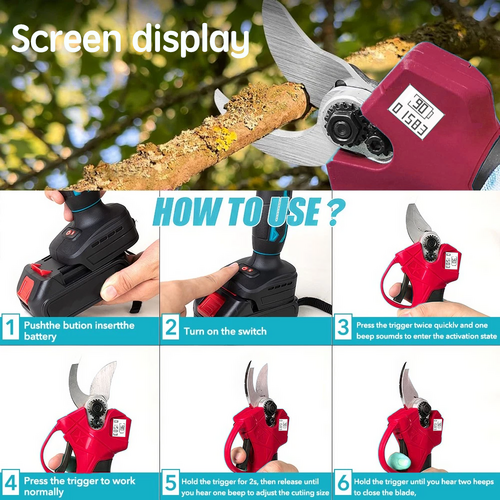 30mm Electric Pruning Shears Cordless Brushless Secateur For Makita 18V Battery