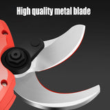 Cordless Brushless 4 Pole Pruning Shear Secateur With 2 Batteries Bush Cutter RED - Low Angle