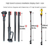 Cordless Brushless 4 Pole Pruning Shear Secateur Bush Cutter yellow - Close-Up Angle