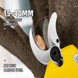 Cordless Brushless 4 Pole Pruning Shear Secateur Bush Cutter yellow - Low Angle