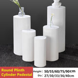 5x Metal Wedding Plinths Cylinder Pedestal Stand Ripple Cake Dessert Display - Side View