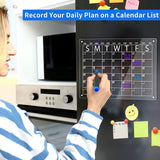 Large Magnetic Fridge Whiteboard Weekly Calendar Planner Acrylic White Board Set - Side View
