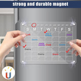 Large Magnetic Fridge Whiteboard Weekly Calendar Planner Acrylic White Board Set - Extra Image