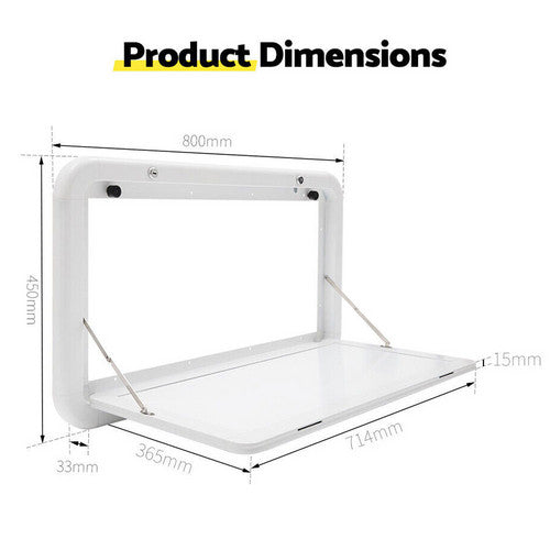 Caravan Table Folding Picnic Camping Motorhome Outdoor Tables Locked 800x450mm, Foldable