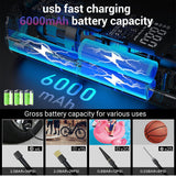 6000mAh Car Tyre Inflator 12V Air Compressor Electric Pump Cordless USB Charging - Close-Up Angle