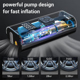6000mAh Car Tyre Inflator 12V Air Compressor Electric Pump Cordless USB Charging - Low Angle