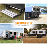 200KG Heavy Duty Caravan Step Folding Pull Out Portable RV Camper Trailer Tools - Top-Down View