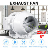 8 Inch Extractor Fan+Remote Duct Hydroponic Air Circulation Exhaust Vent