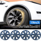 Tesla Y wheel cap 4 gray and model Y front and rear PP TPE fender 4 - Top-Down View
