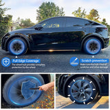 Tesla Y wheel cap 4 gray and model Y front and rear PP TPE fender 4 - Rear View