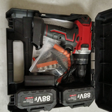 Cordless Drill w/2 Battery Heavy Duty Impact Driver Kit Brushless Hammer Set - Top-Down View