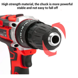 Cordless Drill w/2 Battery Heavy Duty Impact Driver Kit Brushless Hammer Set - 45-Degree Angle