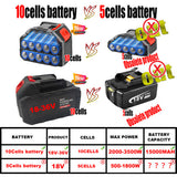 Cordless Drill w/2 Battery Heavy Duty Impact Driver Kit Brushless Hammer Set - Extra Image