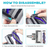 Turbo Brush Roller Head Electric Floor Carpet Head LED For Dyson V7 V8 V10 V11 V15 - Rear View