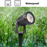 10PCS 12V LED Waterproof Outdoor Garden Spotlights Landscape Light Flood Lights Cool White - Rear View