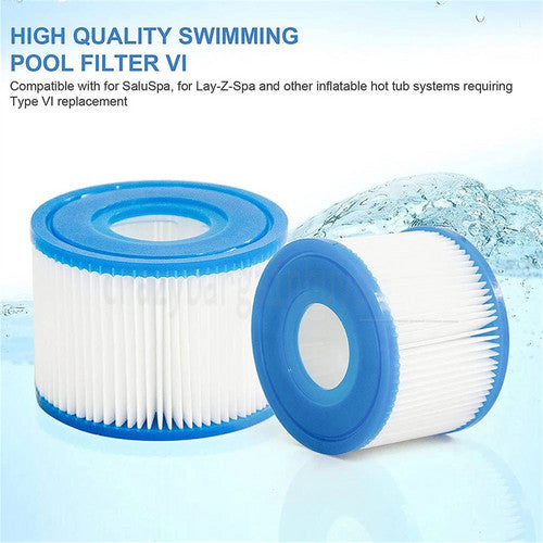 6PCS Replacement Bestway VI Filter Cartridge Inflatable Lay-Z-Spa Filters 58323