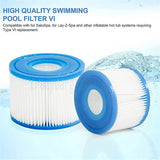 6PCS Replacement Bestway VI Filter Cartridge Inflatable Lay-Z-Spa Filters 58323 - Top-Down View