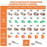 188pcs Deutsch DT Series Connector Assortment 2/3/4/6/8/12 pin 2 Pair each - Rear View